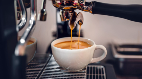 espresso, koffie, machine, kop, koffieshot