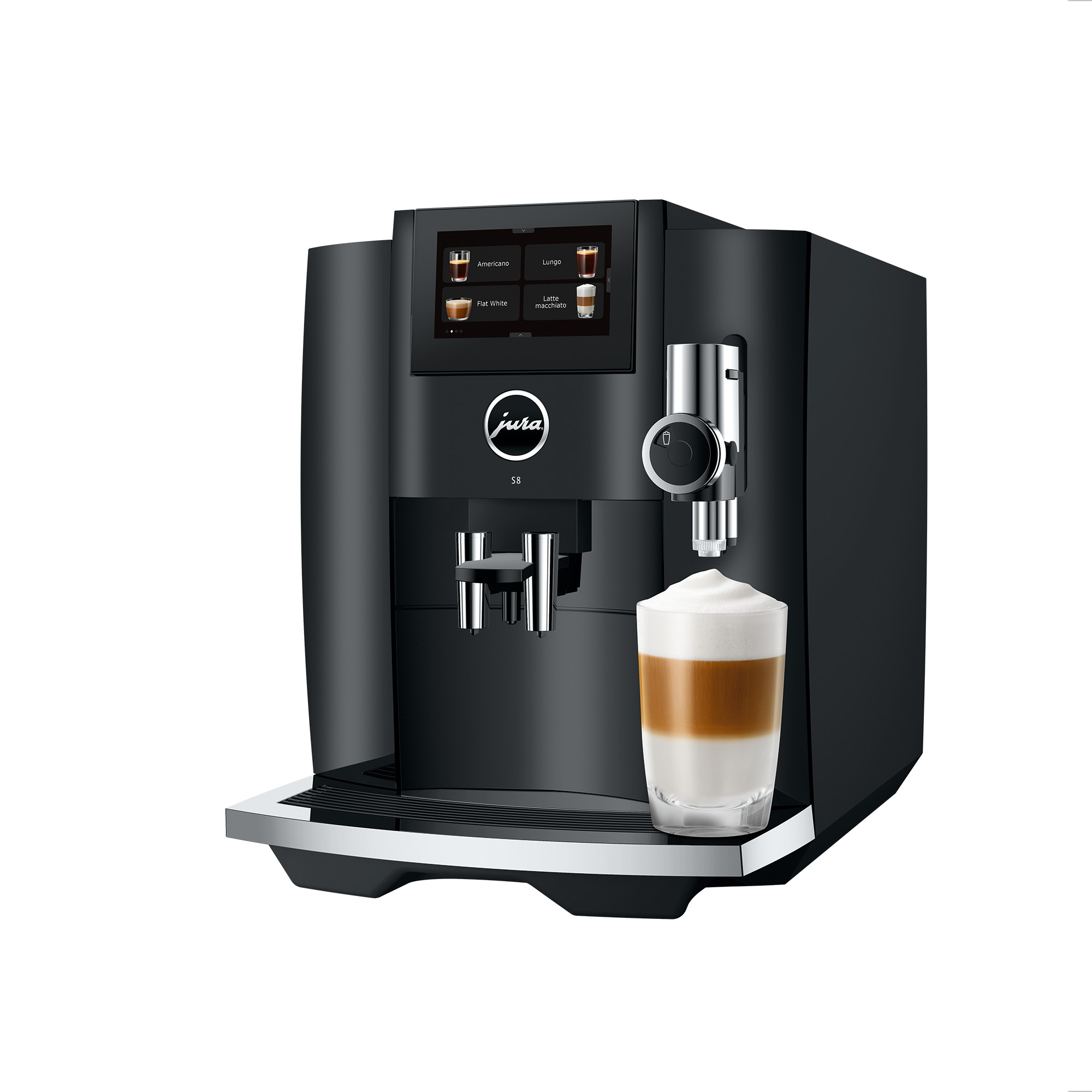 Espressomachine, Koffiezetapparaat, Laag gemalen koffie, Melkopschuimer, Drip tray staal