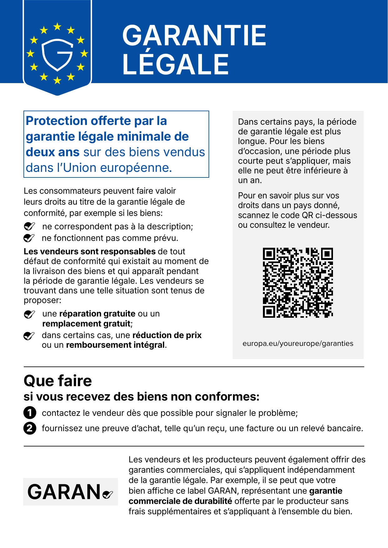 garantie, notice, QR code, document, europa