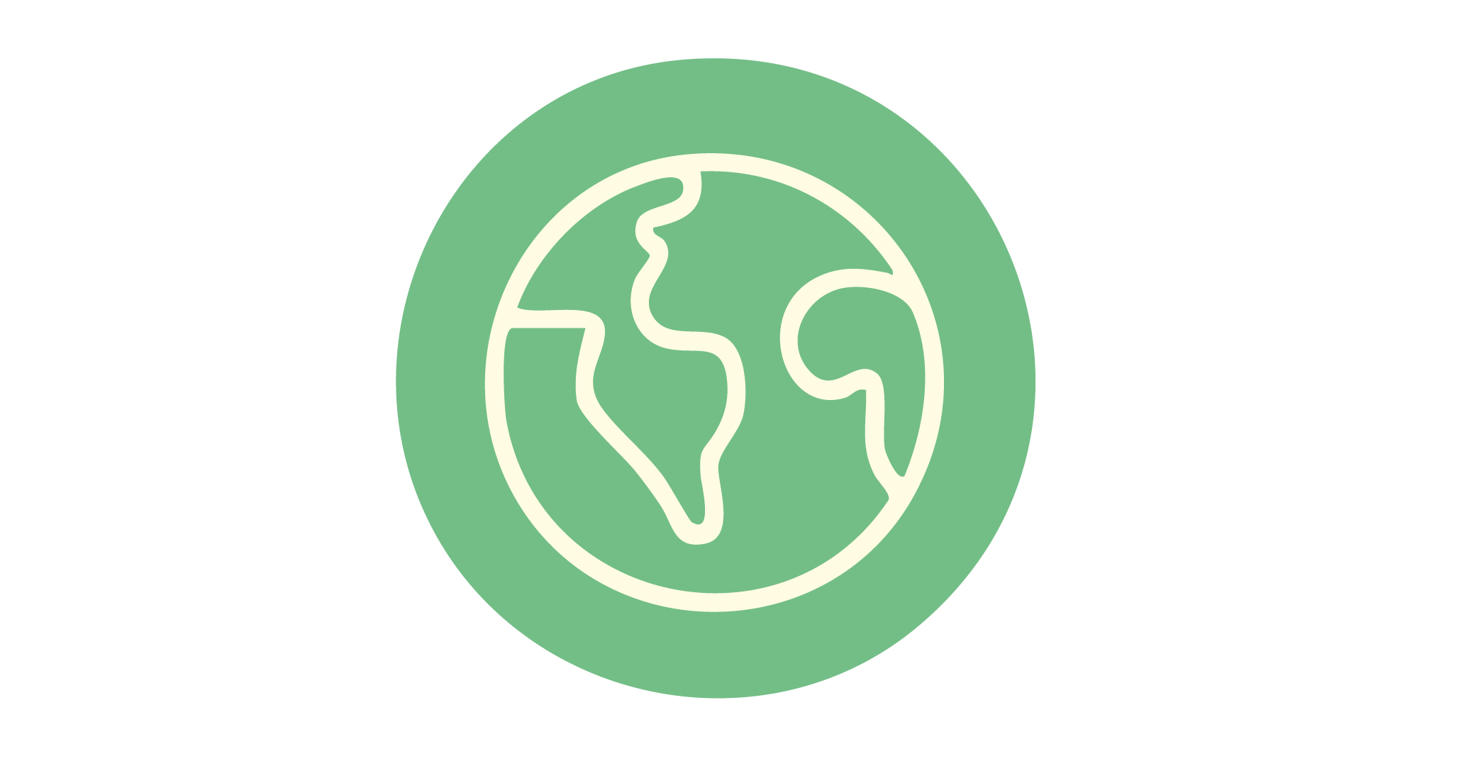 Groene cirkel met wereldbol