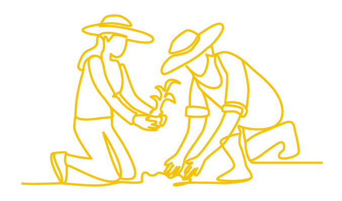 tuin, mensen, graveren, shovel, grondwerk