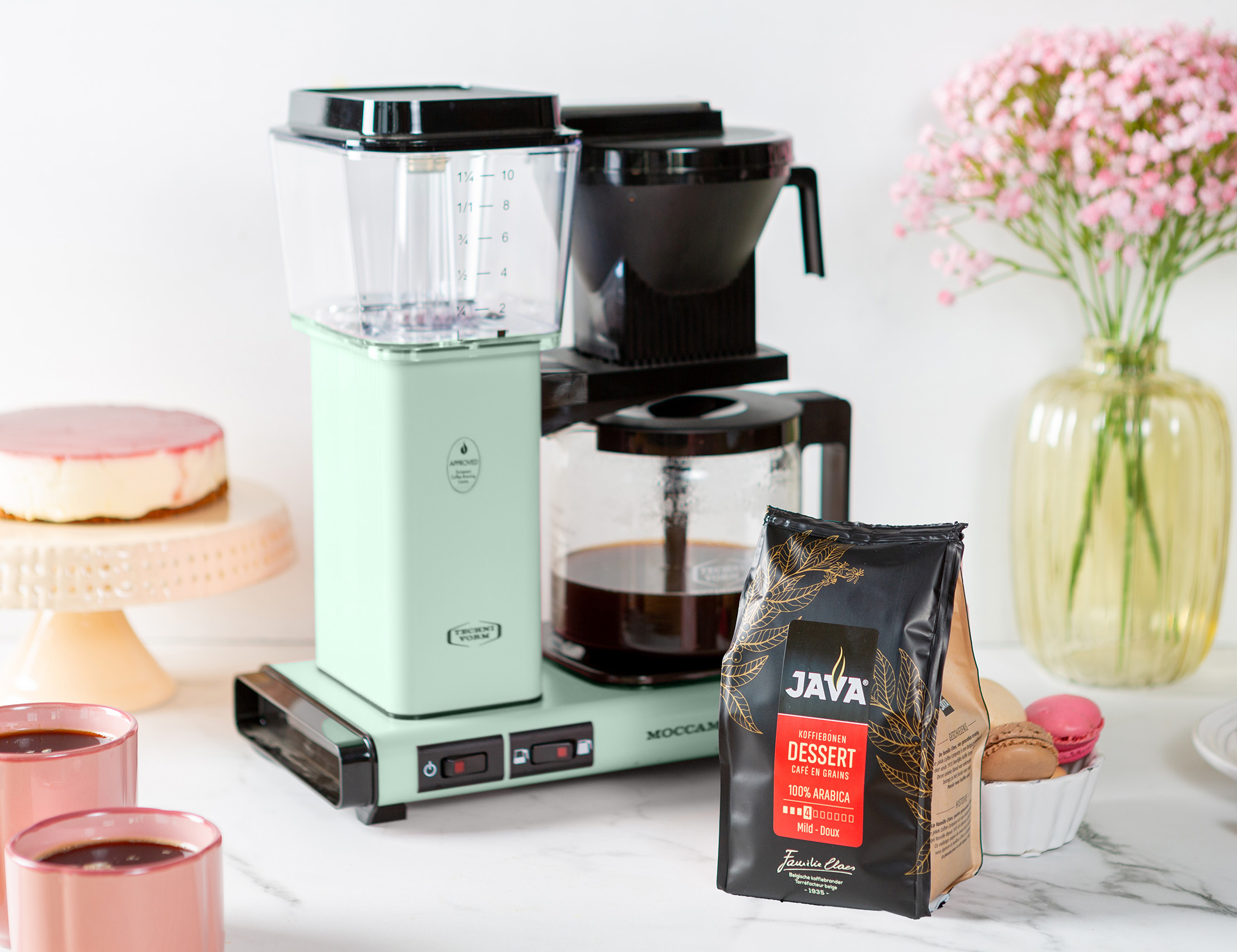 koffiezetapparaat, koffiebonen, groen, dessert, apple