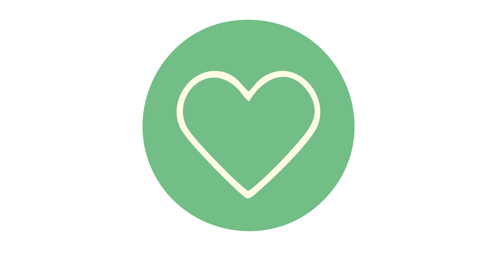 Groene cirkel met hart